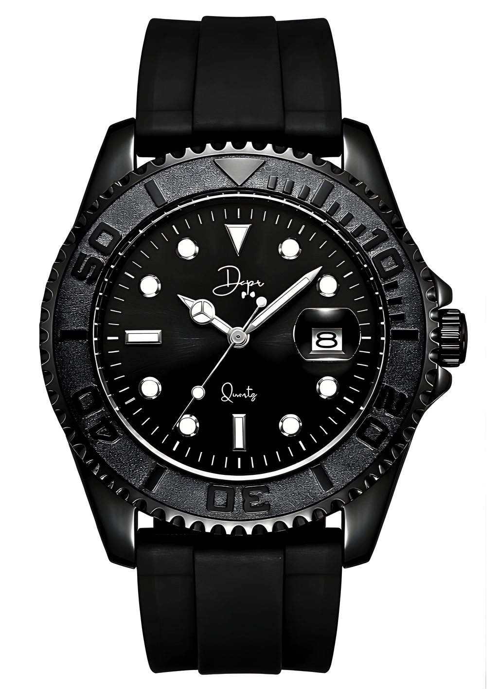 Minimalistische Quarzuhr – Die Dark Night Black Edition
