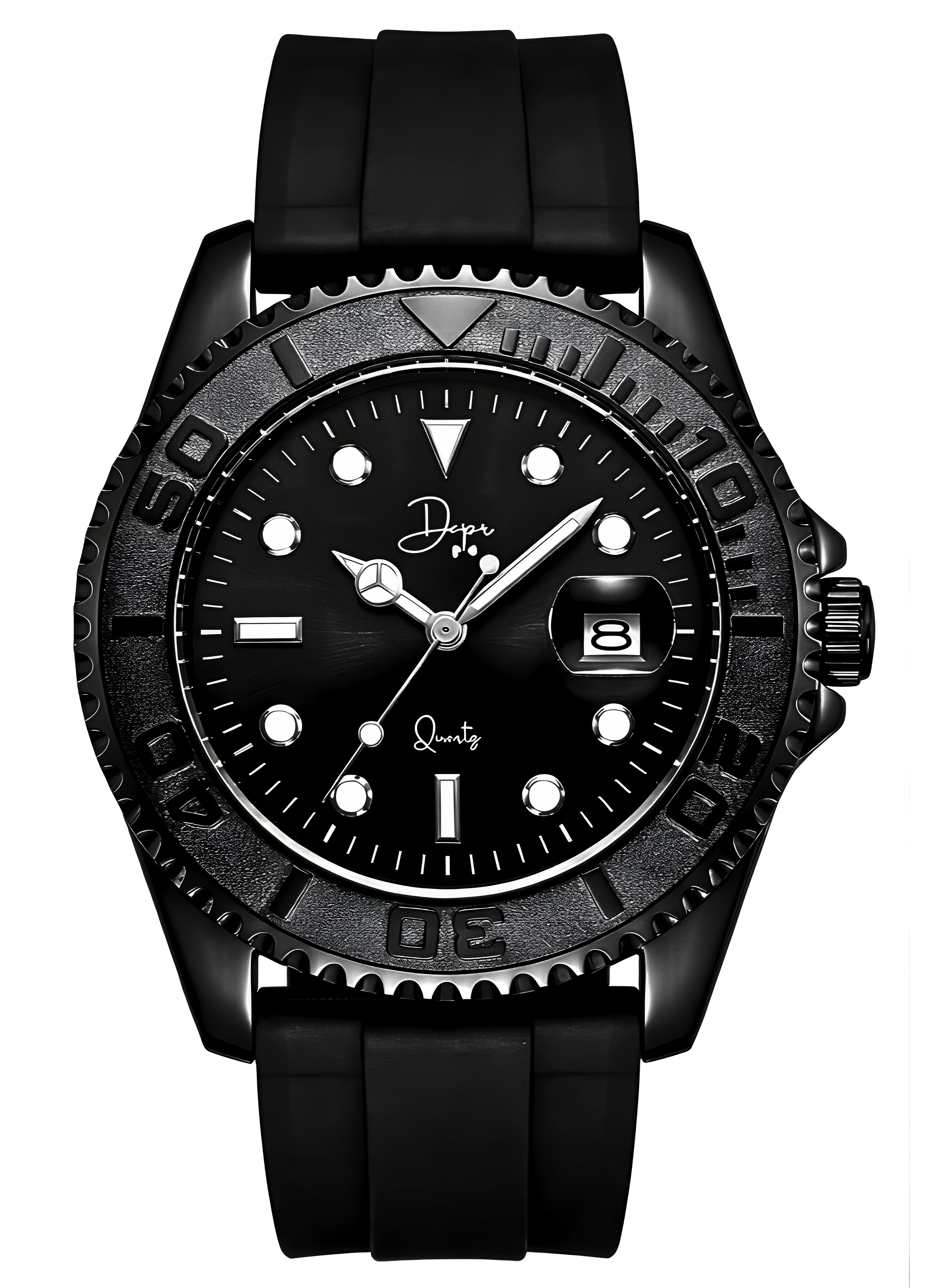 Minimalistische Quarzuhr – Die Dark Night Black Edition