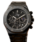 Schwarze Edelstahl-Uhr - ChronoLunar All Black von Dapper Watches