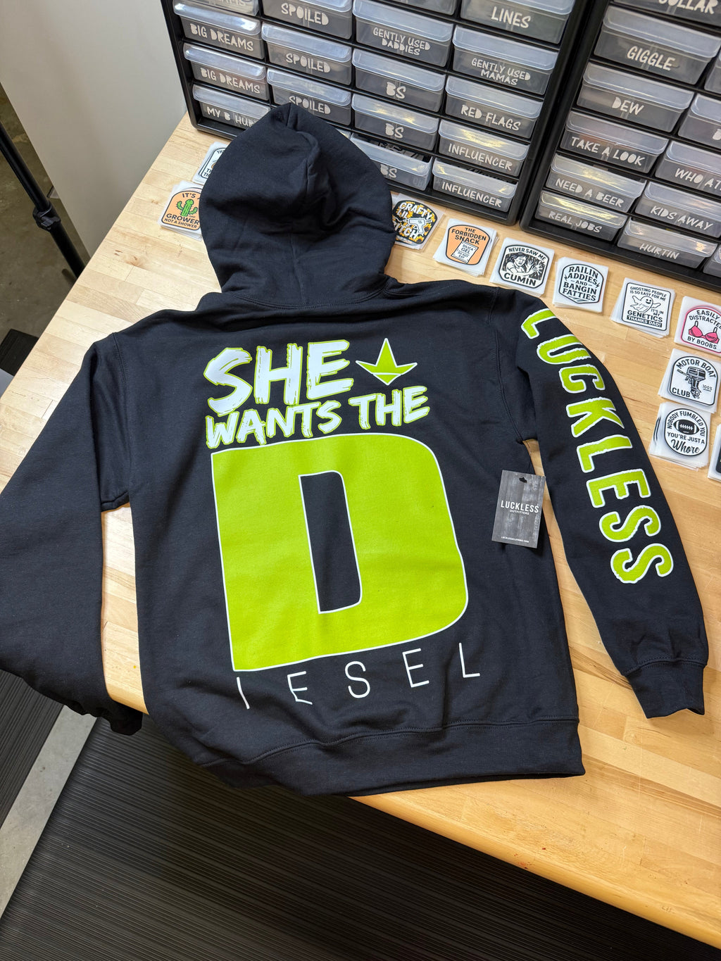 Sie will den Diesel-Hoodie