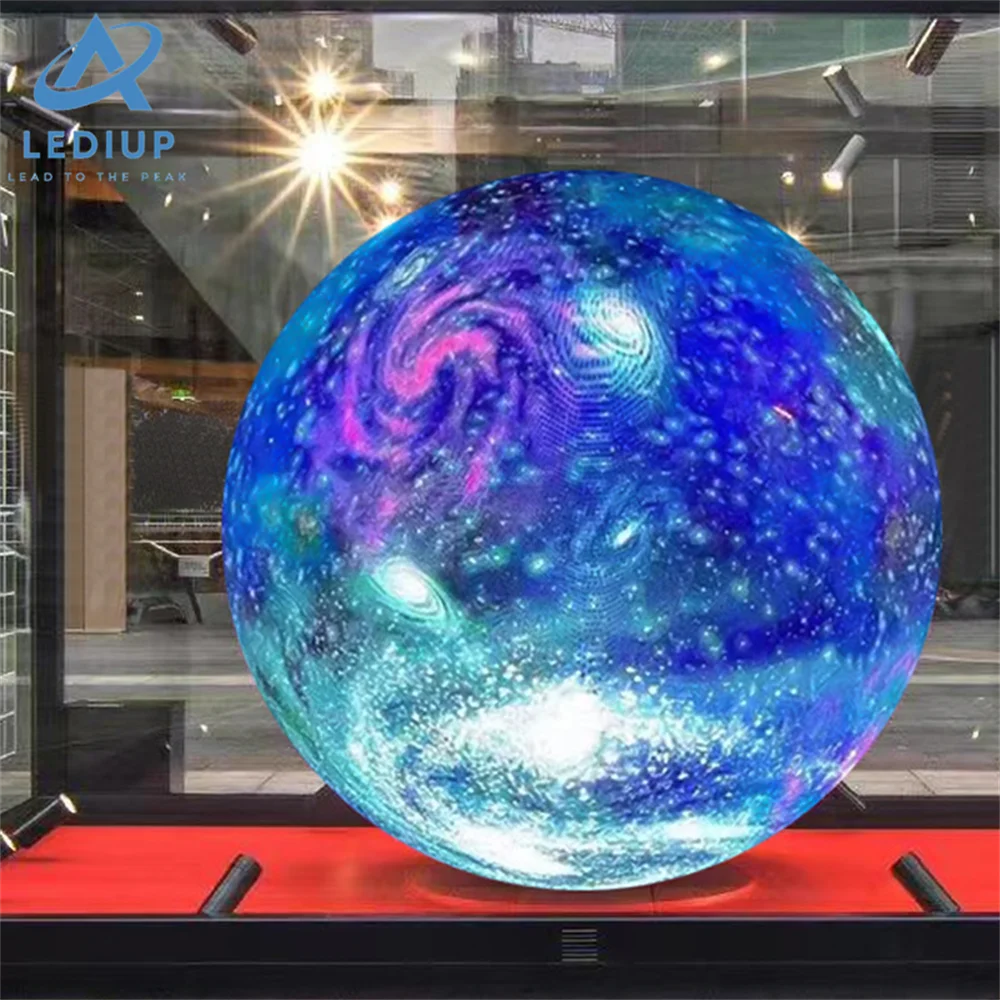 LEDIUP Globe LED Screen Indoor 360 Degree Full Color Video Flexible Ball Sphere Globe LED Display Advertising Screen in Stock