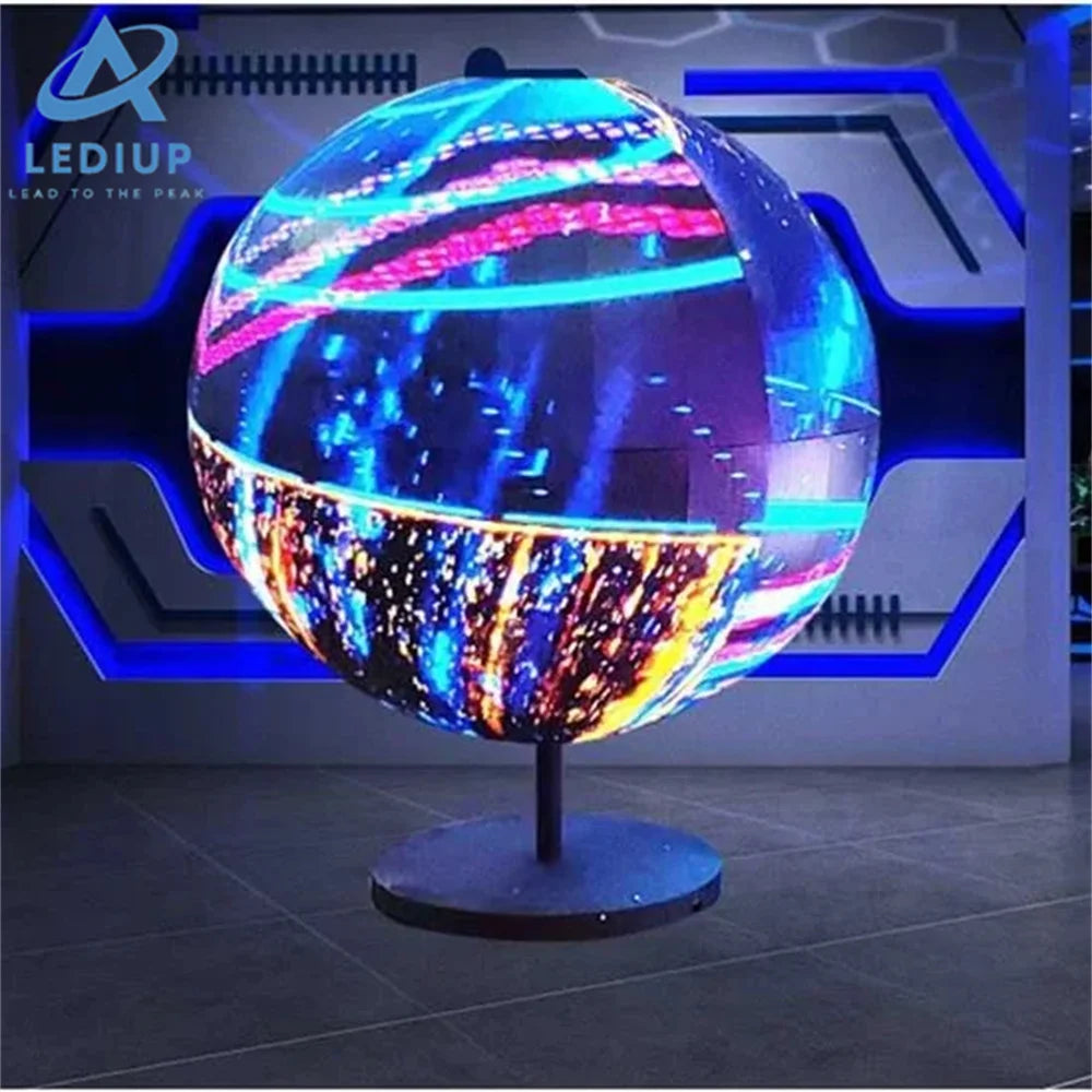 LEDIUP Globe LED Screen Indoor 360 Degree Full Color Video Flexible Ball Sphere Globe LED Display Advertising Screen in Stock