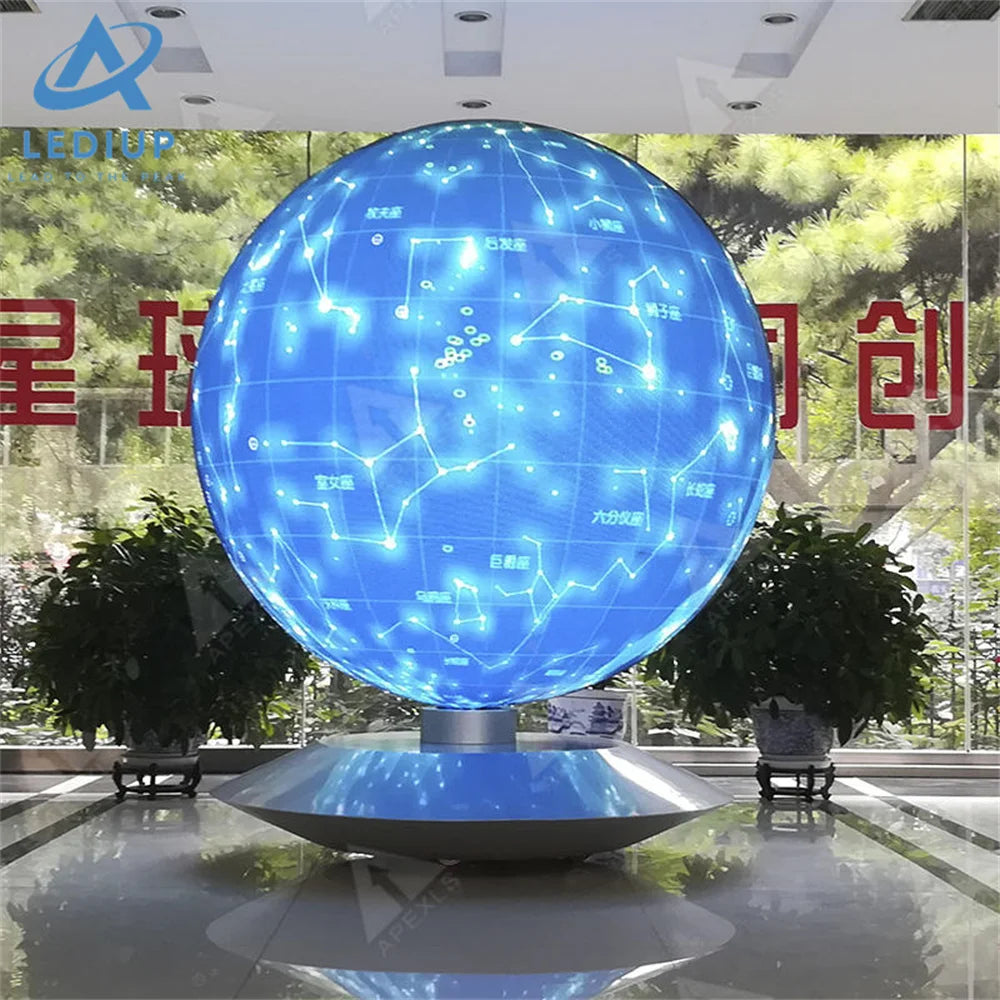 LEDIUP Globe LED Screen Indoor 360 Degree Full Color Video Flexible Ball Sphere Globe LED Display Advertising Screen in Stock
