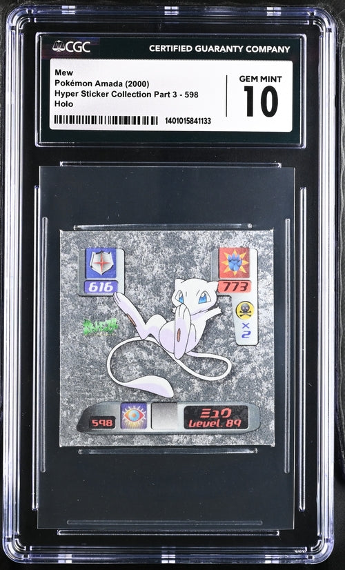 Mew Pokémon Amada Hyper Sticker Kollektion Holo (2000) CGC GEM MINT 10