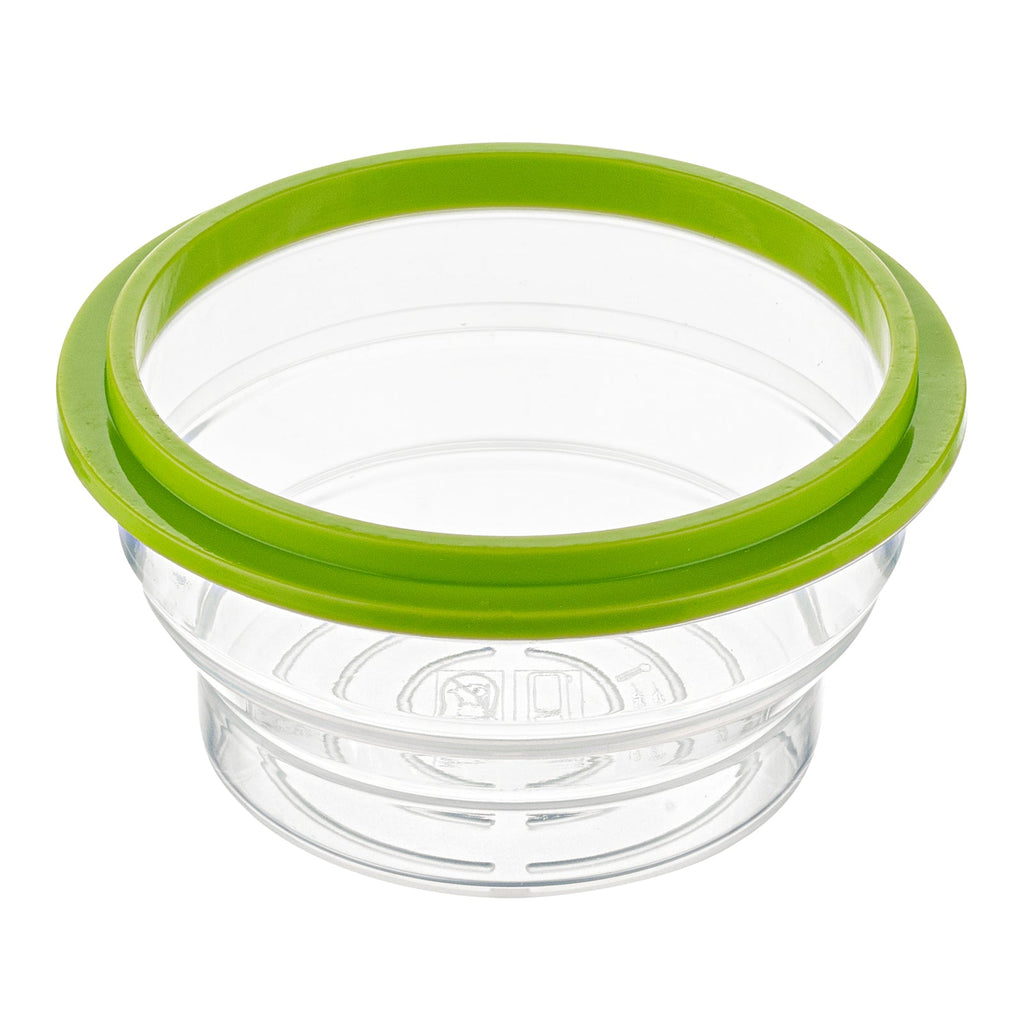 Fresh Hero 16 oz Green Silicone Airtight Food Storage Container - with Vented Lid, Collapsible - 5 3/4" x 5 3/4" x 2 3/4" - 20 count box