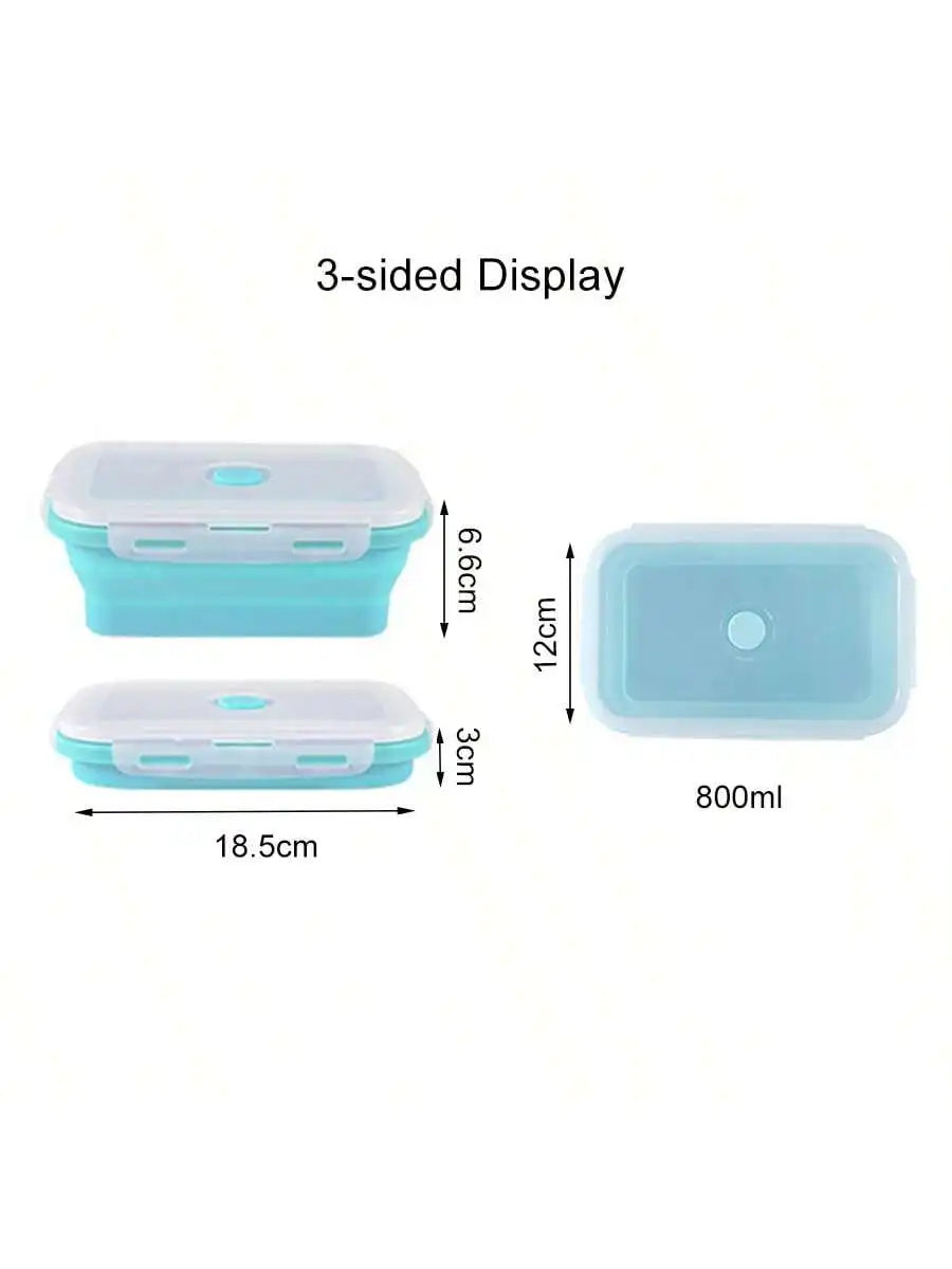 Foldable Silicone Lunch Box | Portable Thermal Food Container for Outdoor Picnic