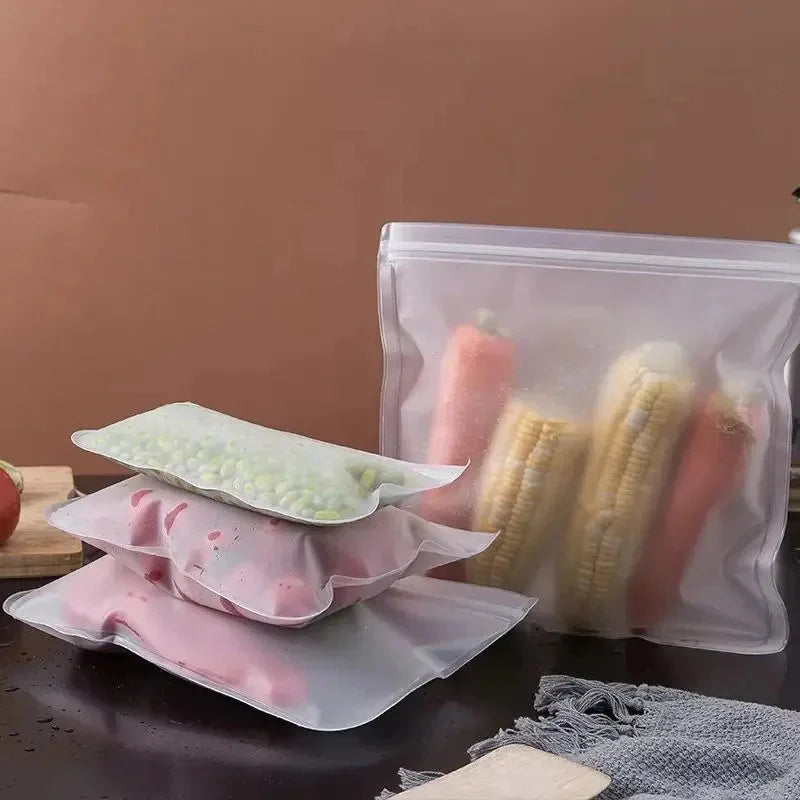 Reusable Silicone Food Storage Bags – Leakproof Zip Containers