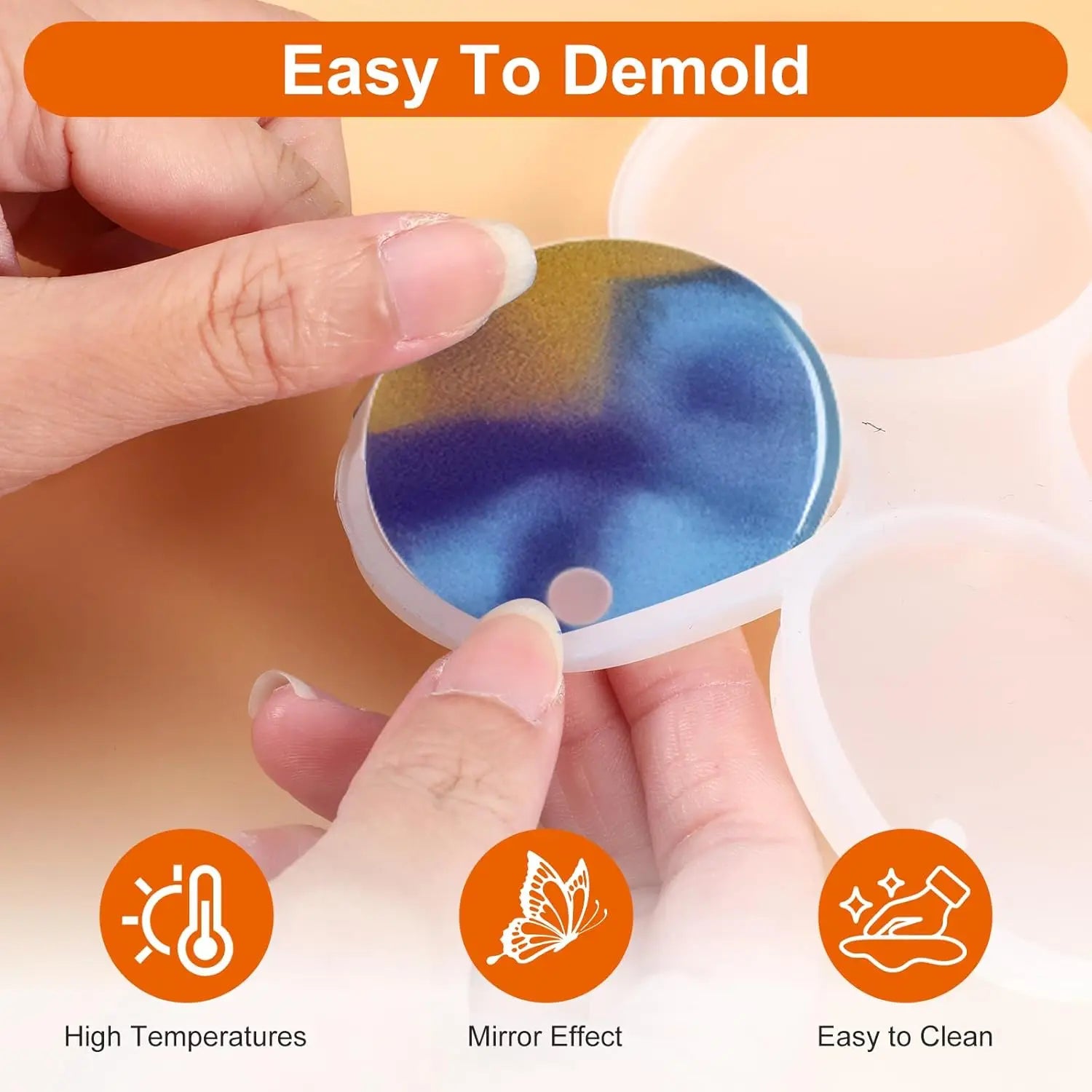 20Silicone round anti-slip mold，Flat Round Keychain Mold，Christmas decoration silicone mold，Used for casting handicrafts，Silicon