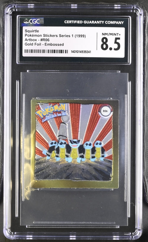 Schiggy Pokémon-Aufkleber Serie 1 Artbox Goldfolie geprägt (1999) CGC 8.5