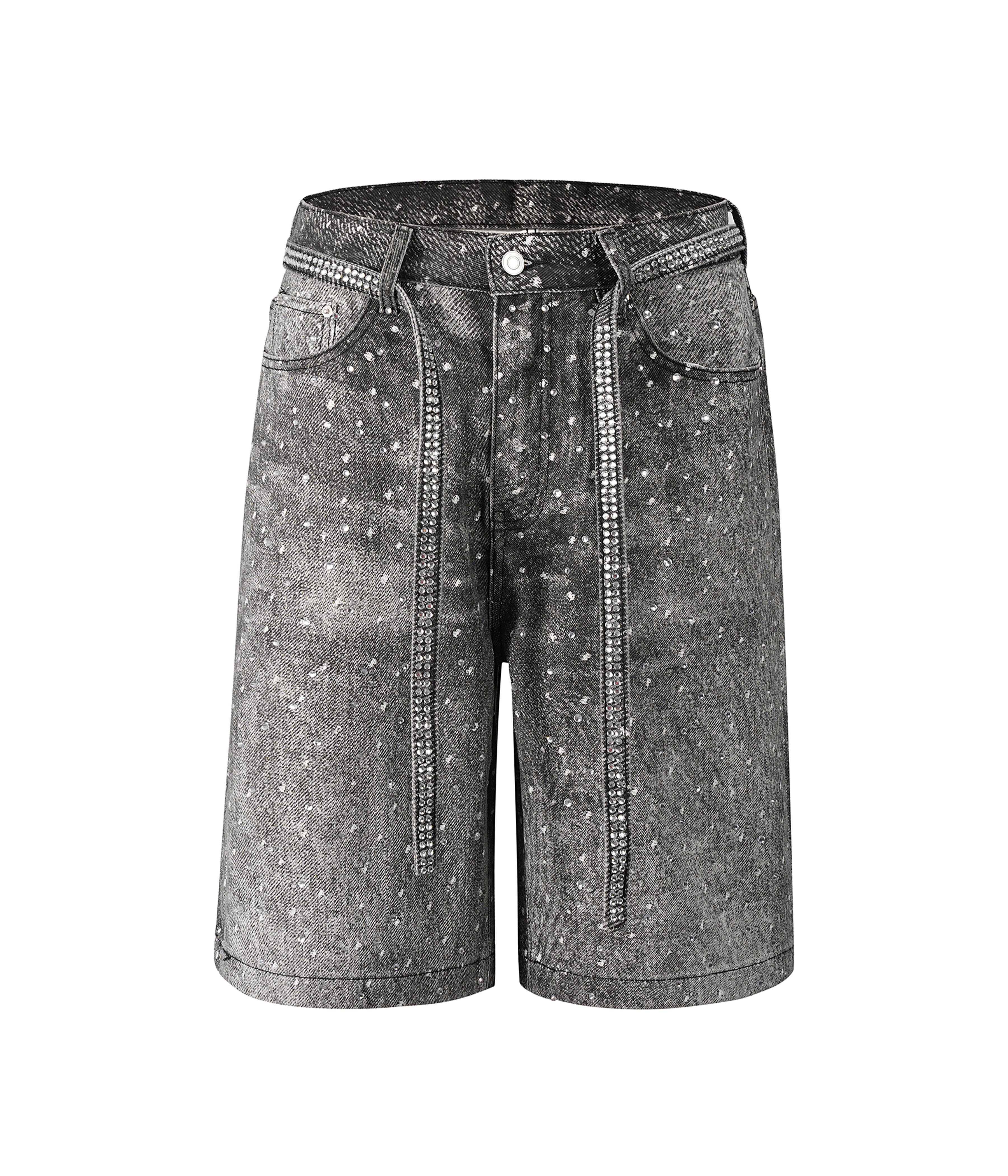 SCHWARZE RHINESTONE-SHORTS