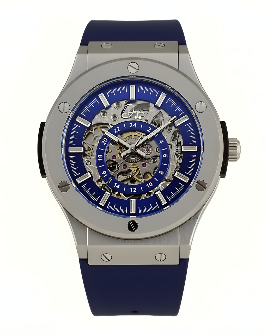 Skelettuhr aus Edelstahl – The 199 Blue von Dapper Watches