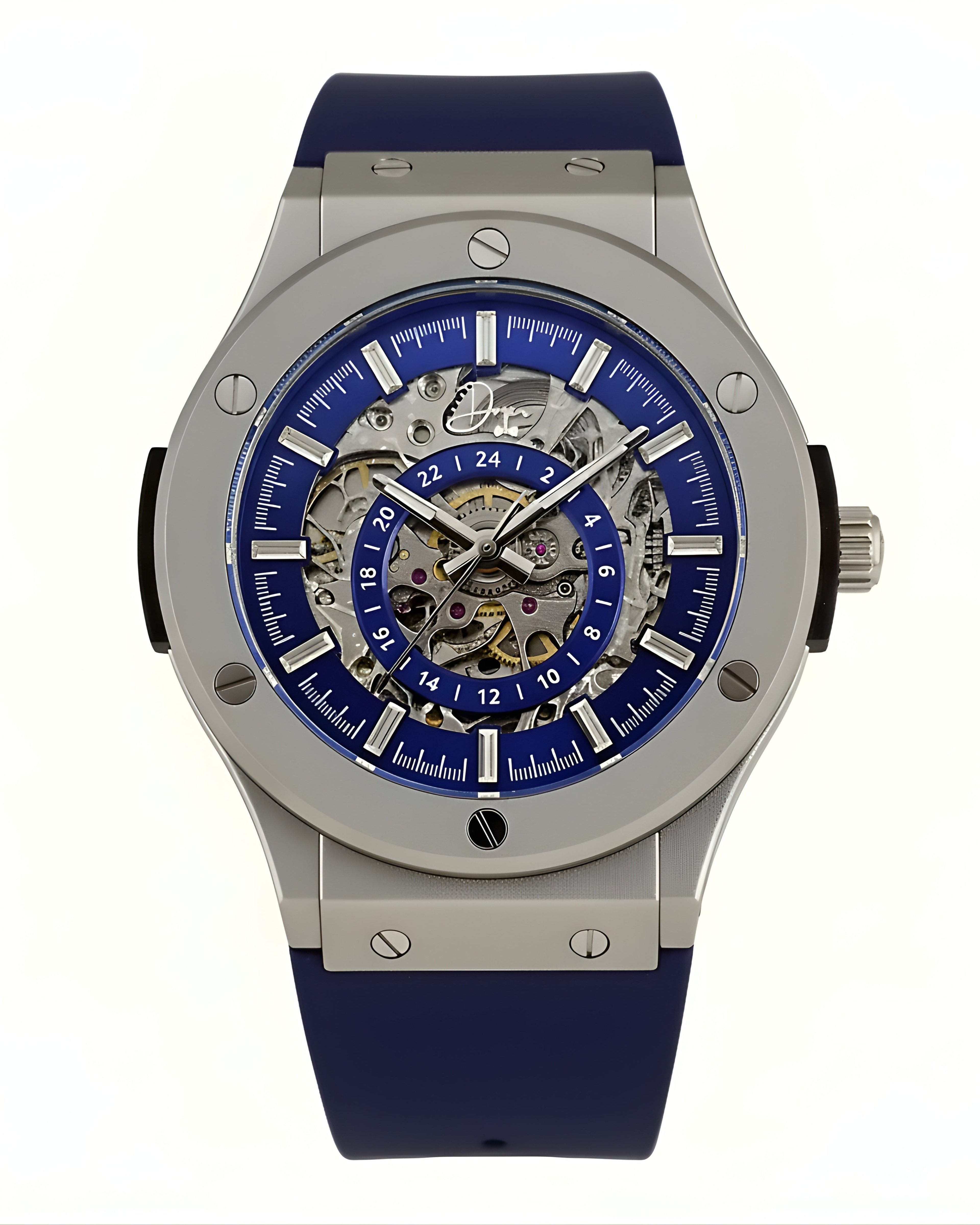 Skelettuhr aus Edelstahl – The 199 Blue von Dapper Watches