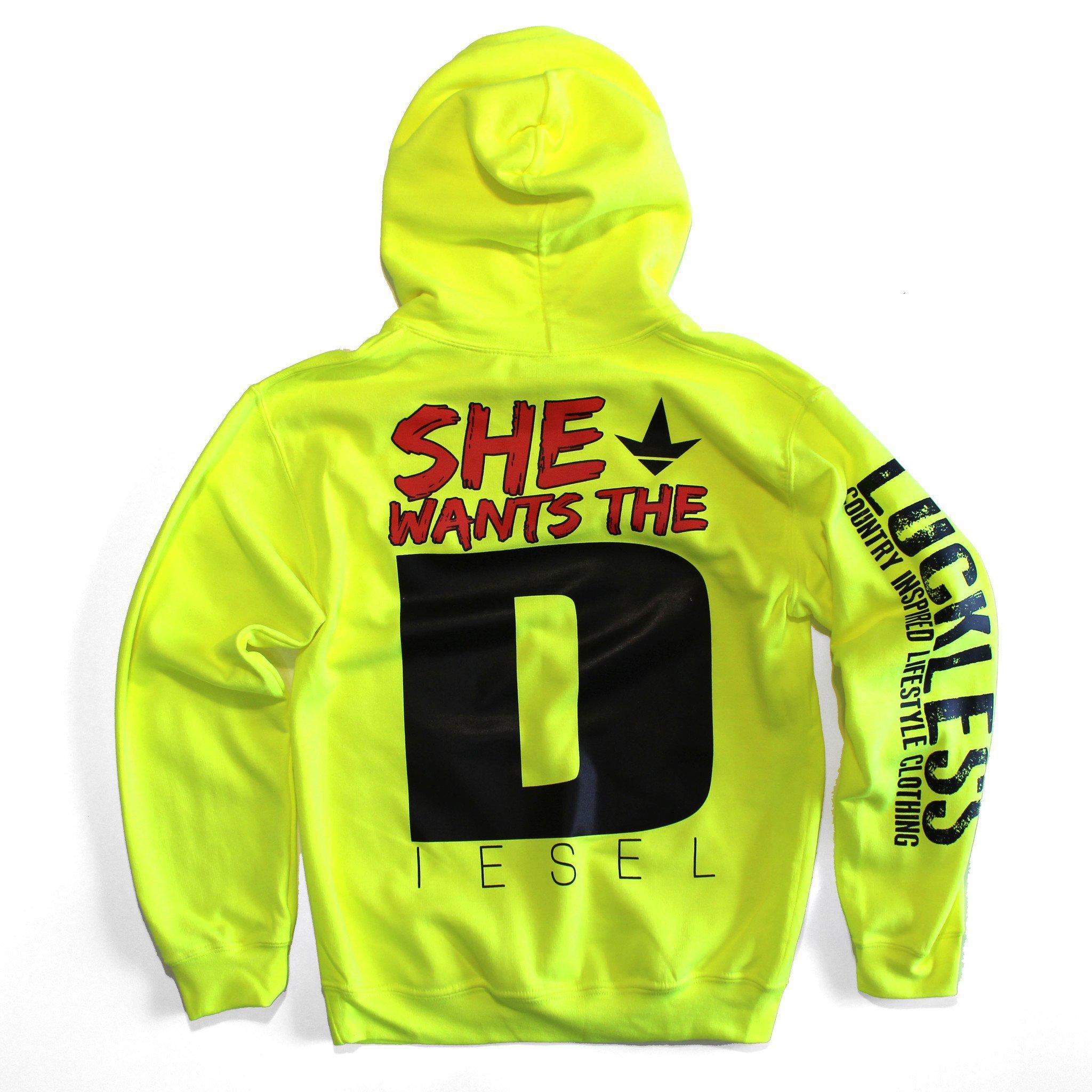 Sie will den Diesel-Hoodie