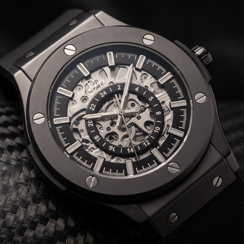 Edelstahl-Skelettuhr – The 199 Gunmetal von Dapper Watches