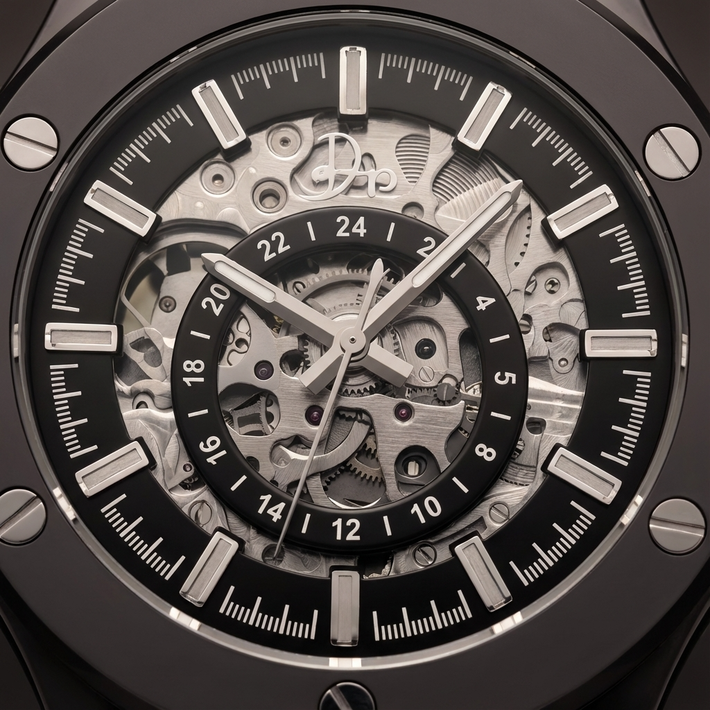 Edelstahl-Skelettuhr – The 199 Gunmetal von Dapper Watches