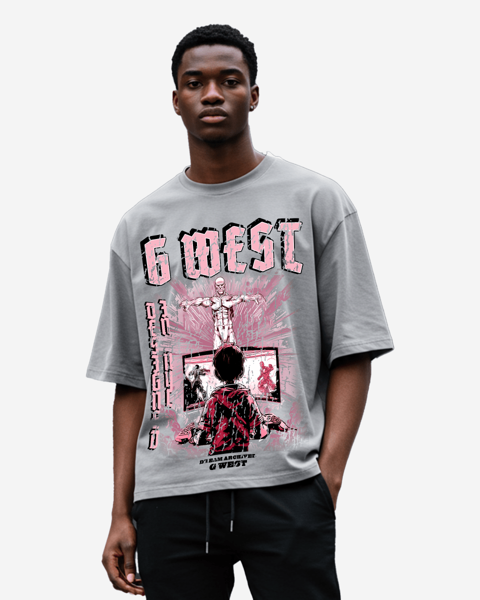 G West Game of G Baby Blue Black Oversized T-Shirt Herren