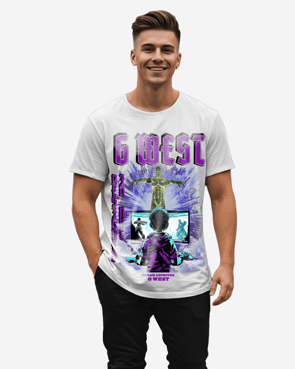 G West Game of G Baby Blue Black Oversized T-Shirt Herren