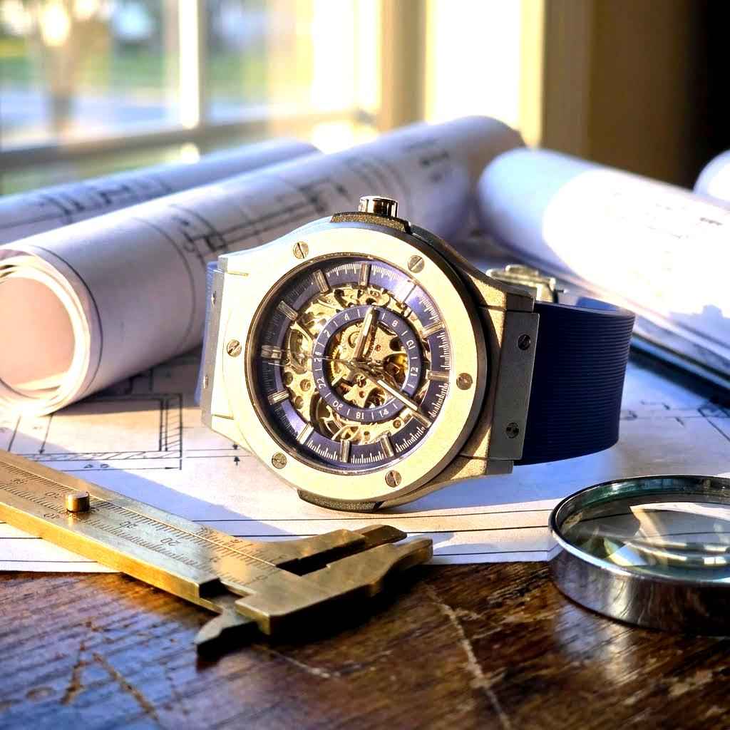 Skelettuhr aus Edelstahl – The 199 Blue von Dapper Watches